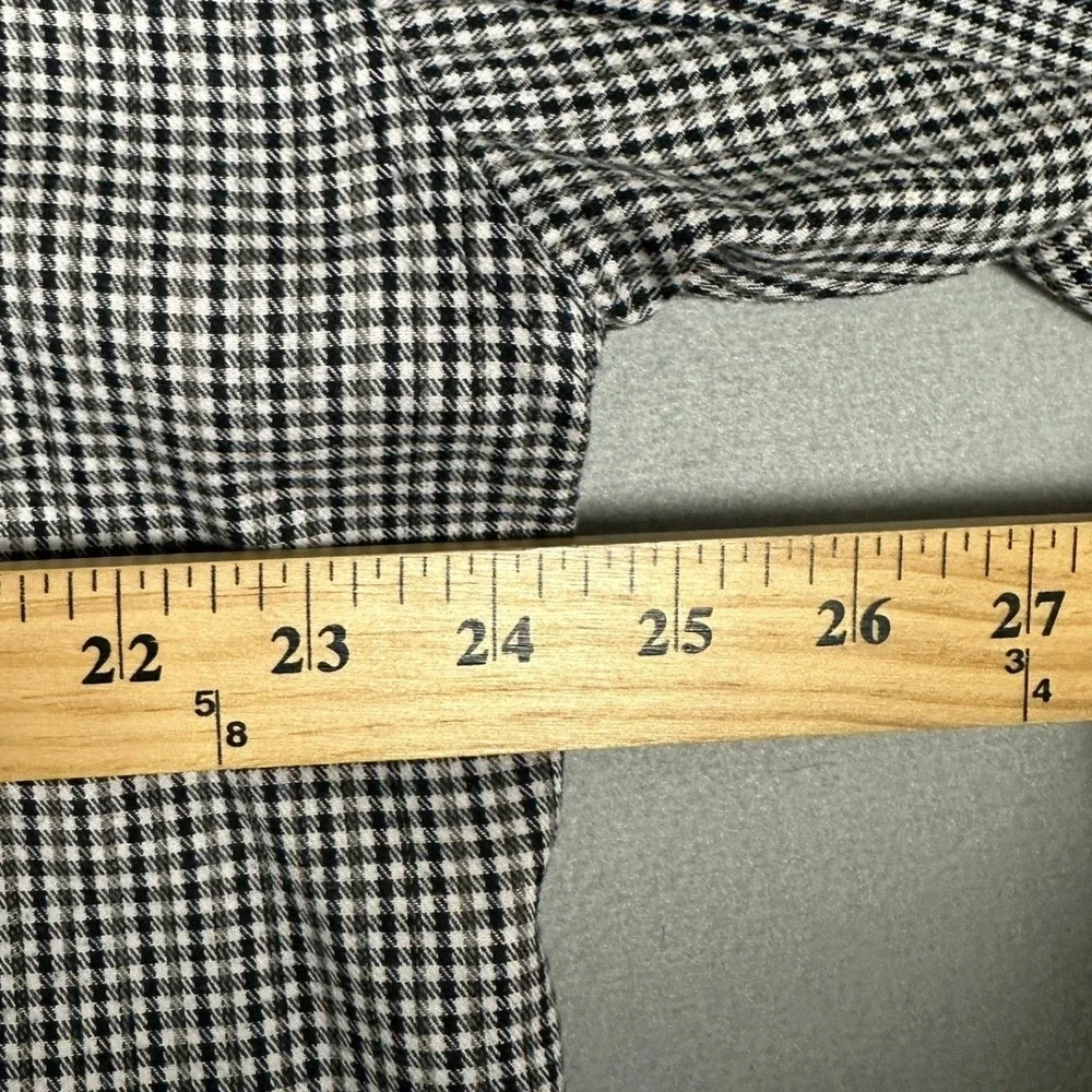 The North Face Shirt Mens XL Black White Gingham Check Hiking Button Up Outdoor